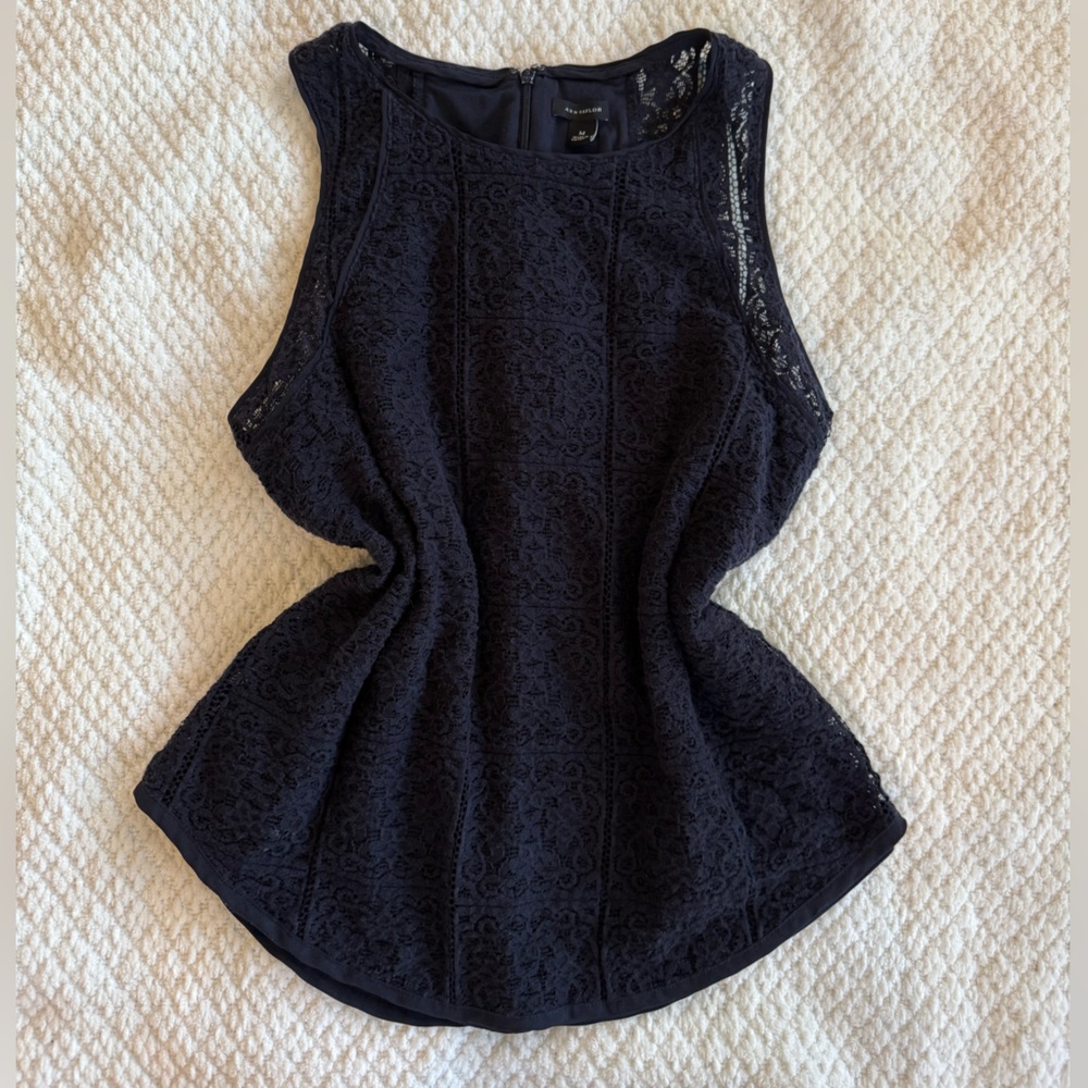 Ann Taylor Navy Lace blouse